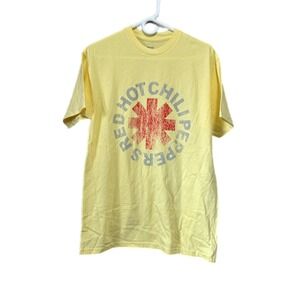 Red Hot Chili Peppers Graphic T Shirt Yellow Cotton MD Band Merch